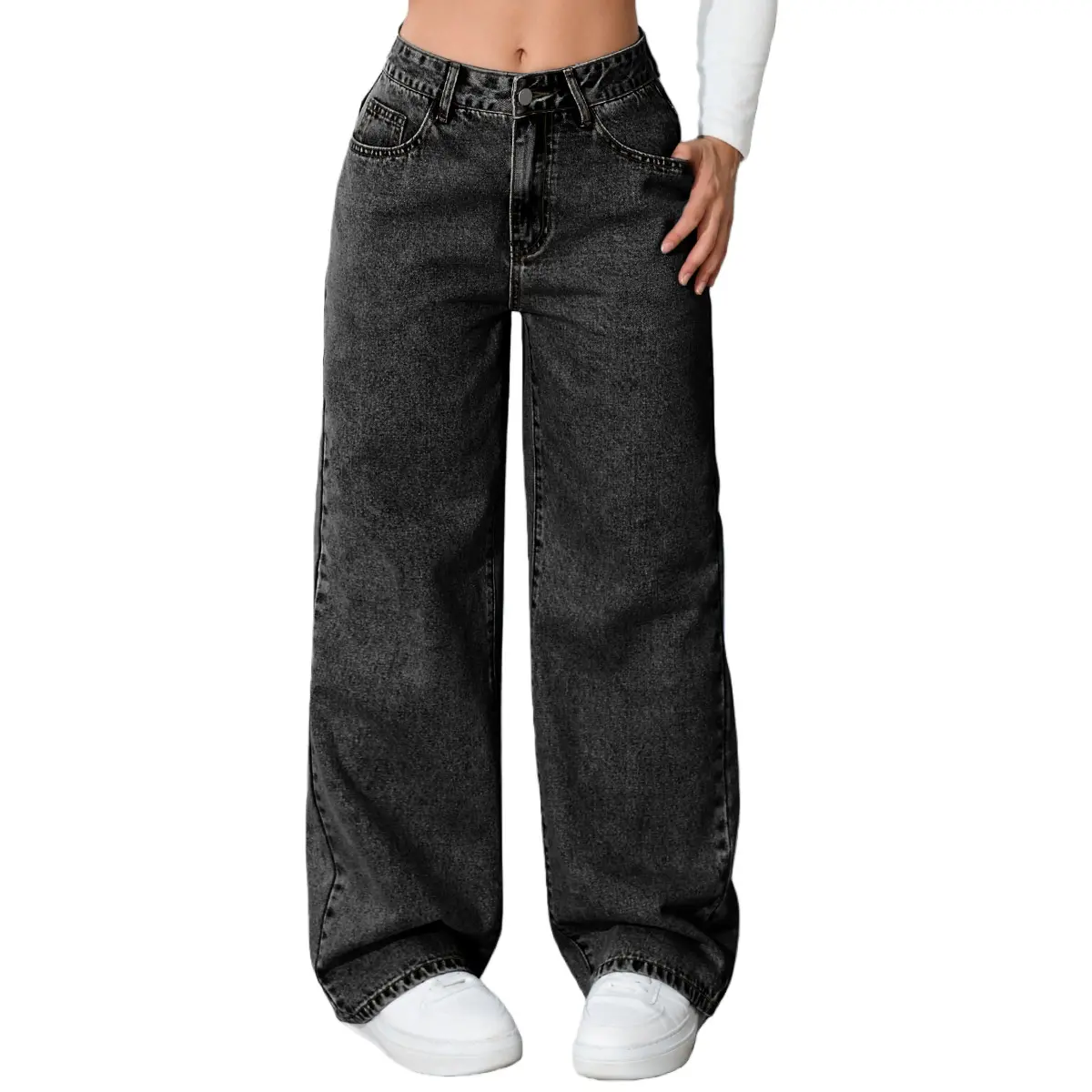 Sweet and spicy style high-waisted straight leg jeans new summer style loose fit trendy and versatile long pants (7).jpg