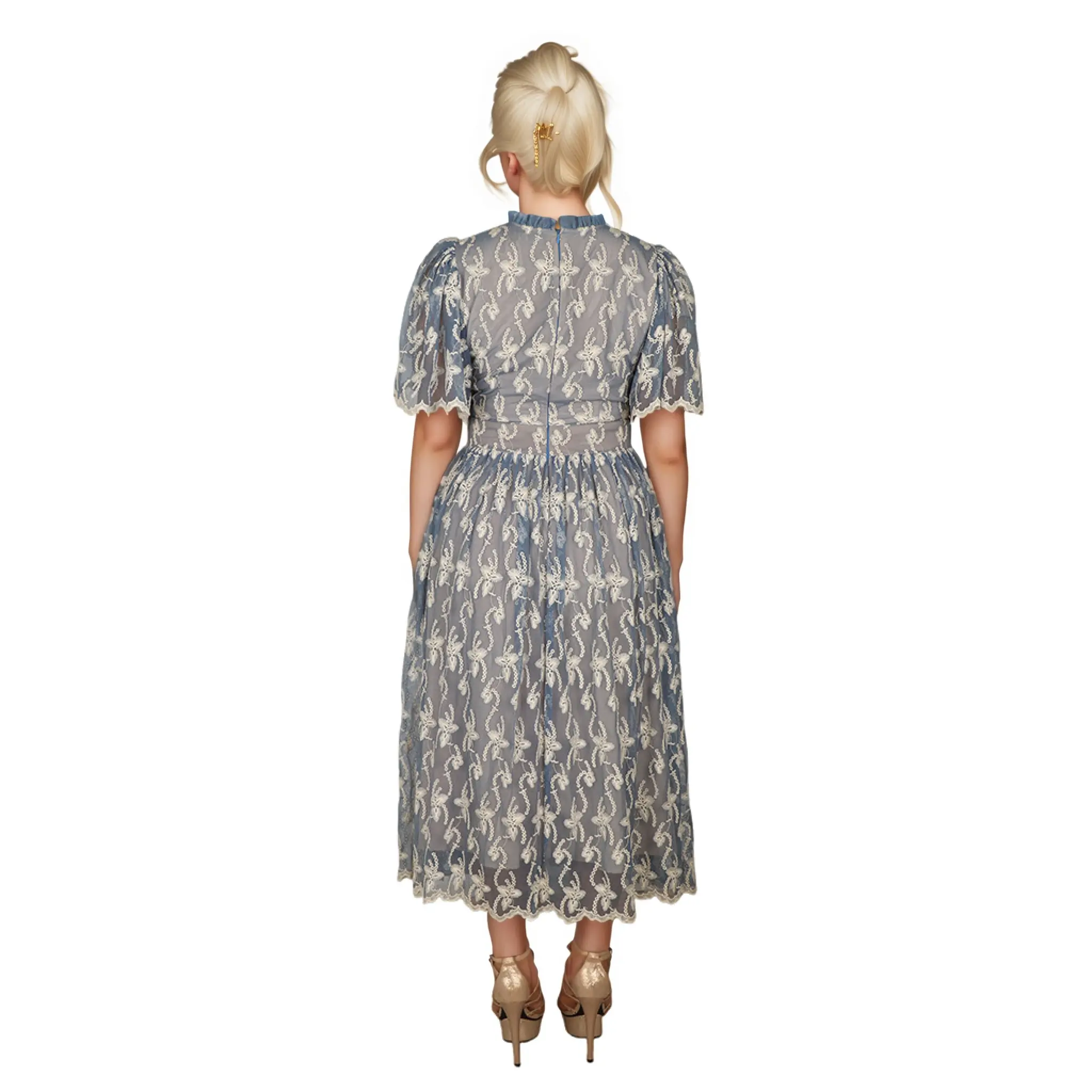 Customized Eco-Friendly Breathable Casual Square Collar Off-Shoulder Sleeveless Pleated Floral Print Knee-Length Dress 100% (4).jpg