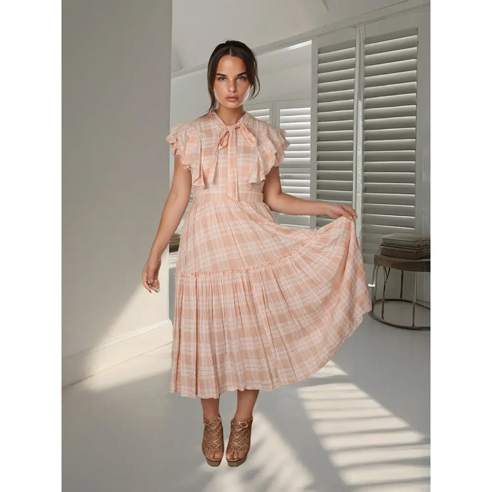 Elegant Custom Petal Sleeve Print Maxi Dress 1.jpg