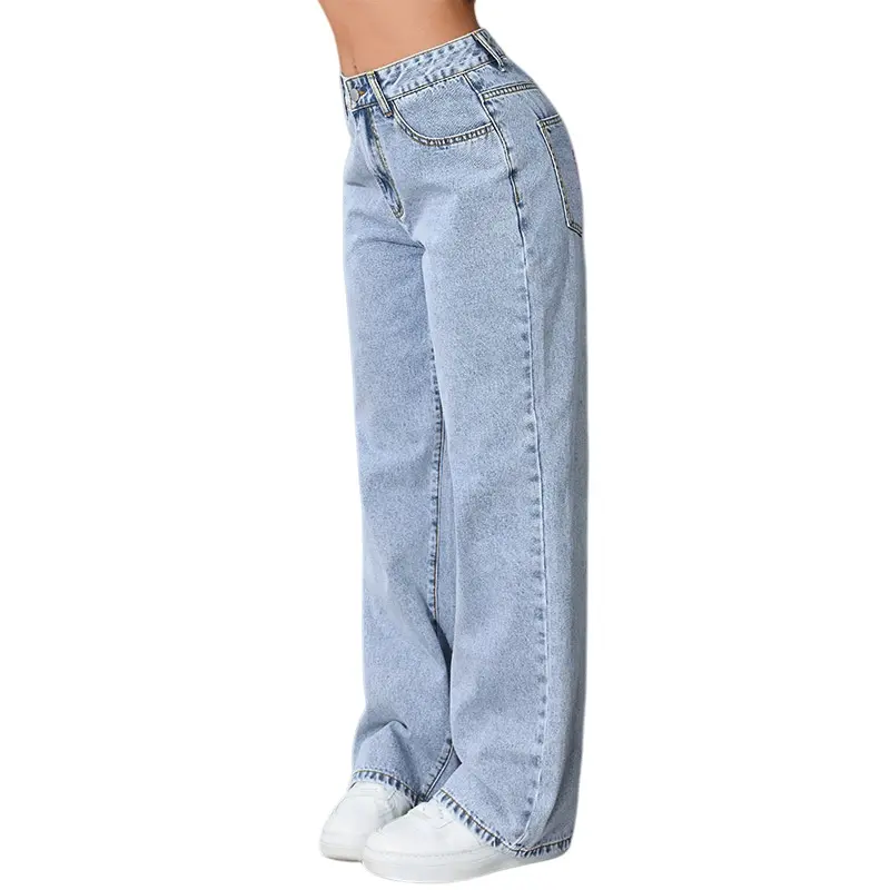 Sweet and spicy style high-waisted straight leg jeans new summer style loose fit trendy and versatile long pants (2).jpg