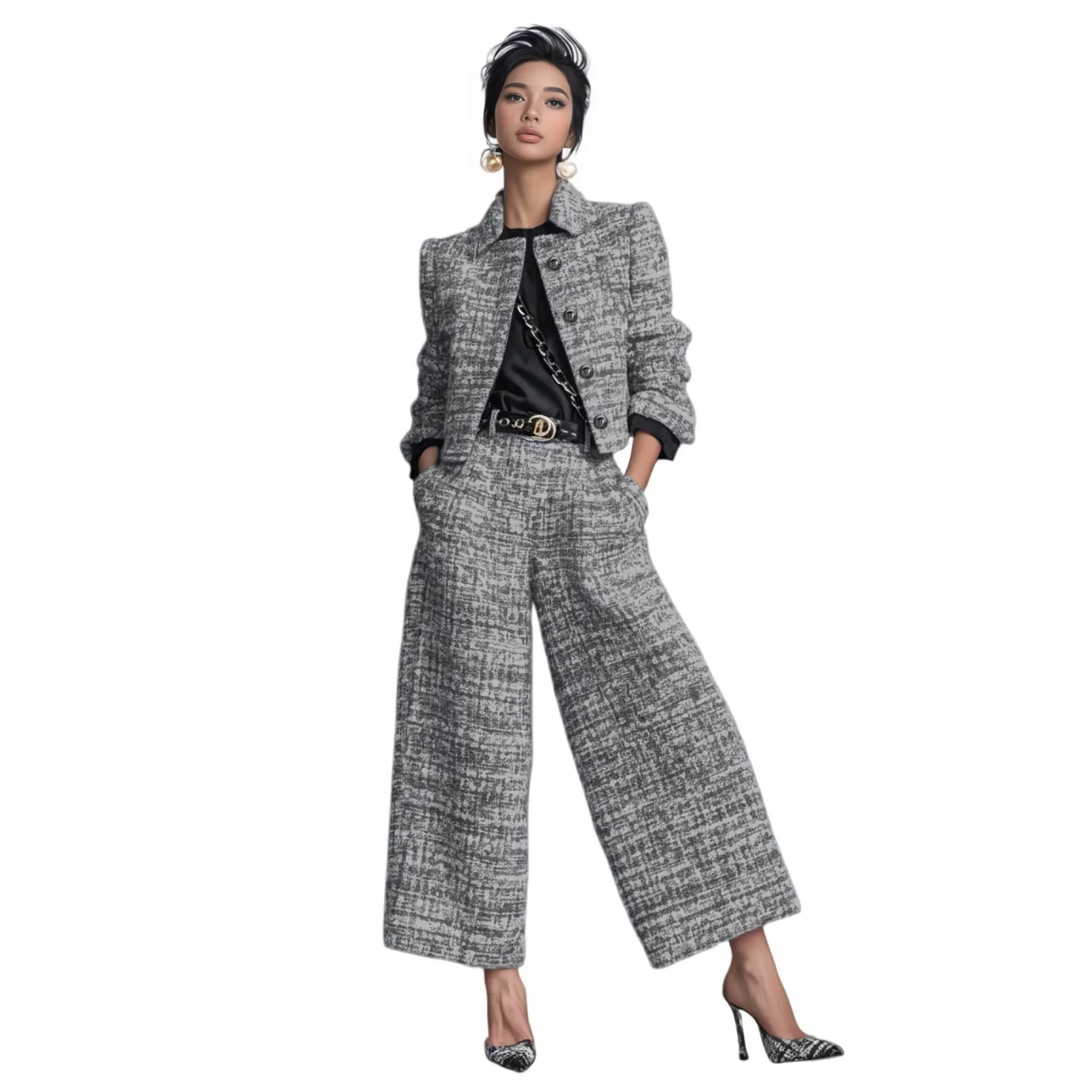 2025 Cross-Border European and American New Style Lapel Slim Fit Women's Clothing European and American Style Long Sleeve Short Jacket (1).jpg